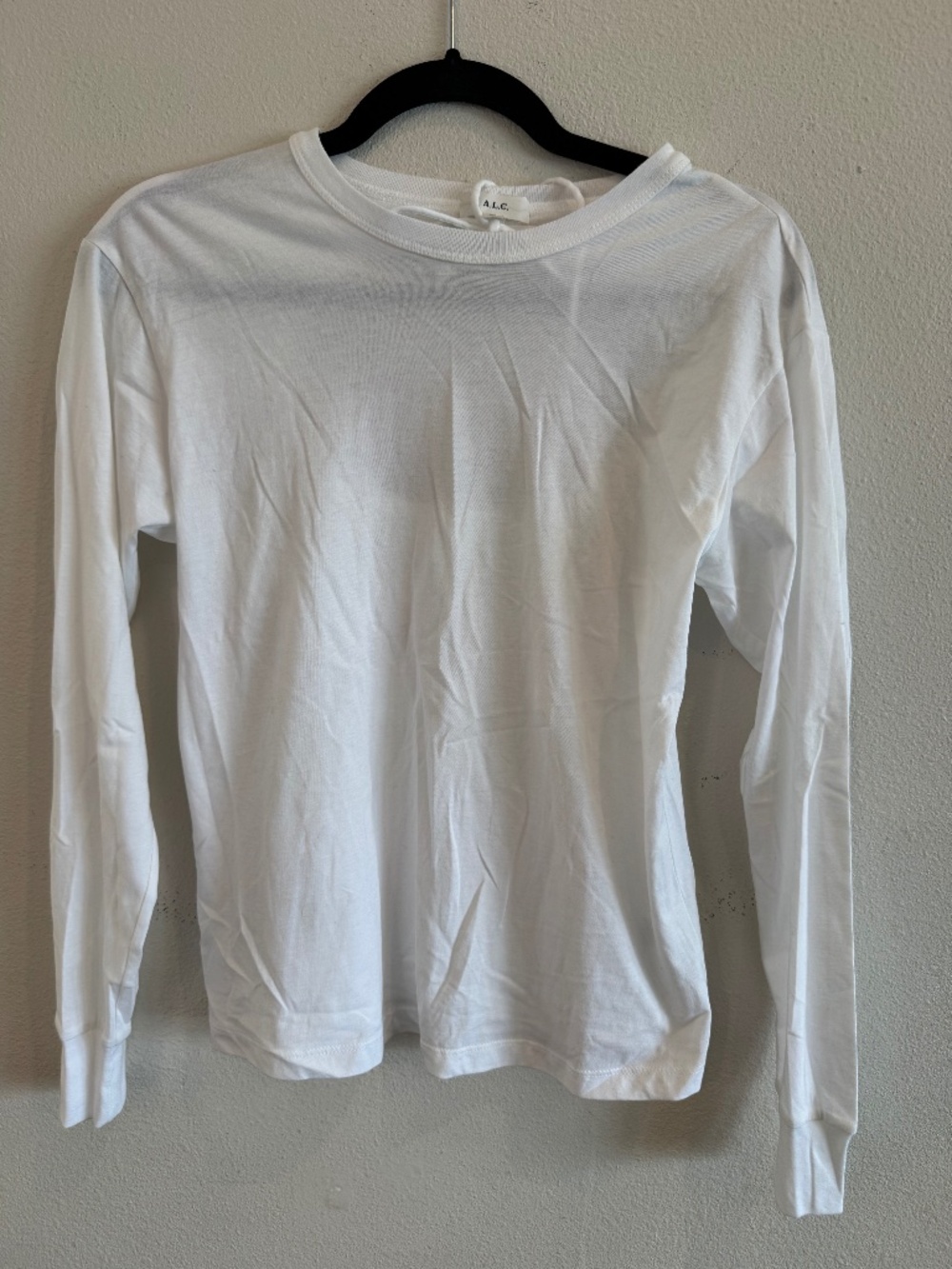 ALC White Long Sleeve Open Back Top XS